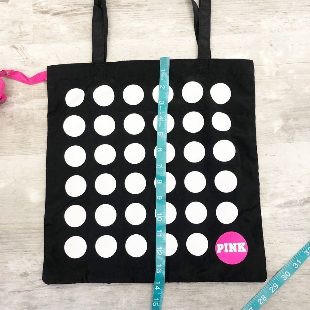 PINK Victoria's Secret Black and White Polka Dot Tote Bag - Picture 7 of 8